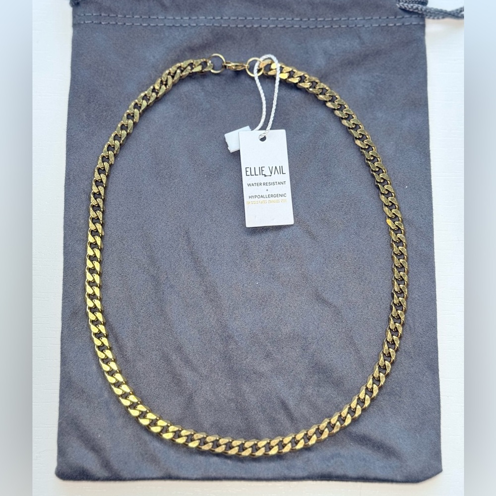 Ellie Vail Gold PVD Plated Steel LIAM Cuban Chain Necklace